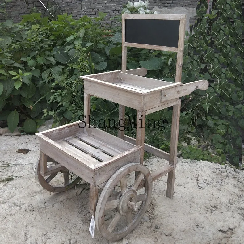 SM creative retro old garden balcony pastoral cafe log trapezoidal trolley
SM creative retro old garden balcony pastoral cafe log trapezoidal trolley