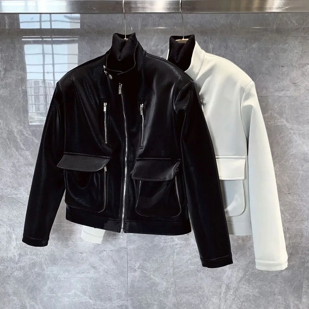 Y2K Mens Leather Jacket Pocket Button Zipper Motorcycle Leather Jacket Autumn Casual Youth Trend Top Men's Korean Clothing 2024
Y2K Mens Leather Jacket Pocket Button Zipper Motorcycle Leather Jacket Autumn Casual Youth Trend Top Men's Korean Clothing 2024