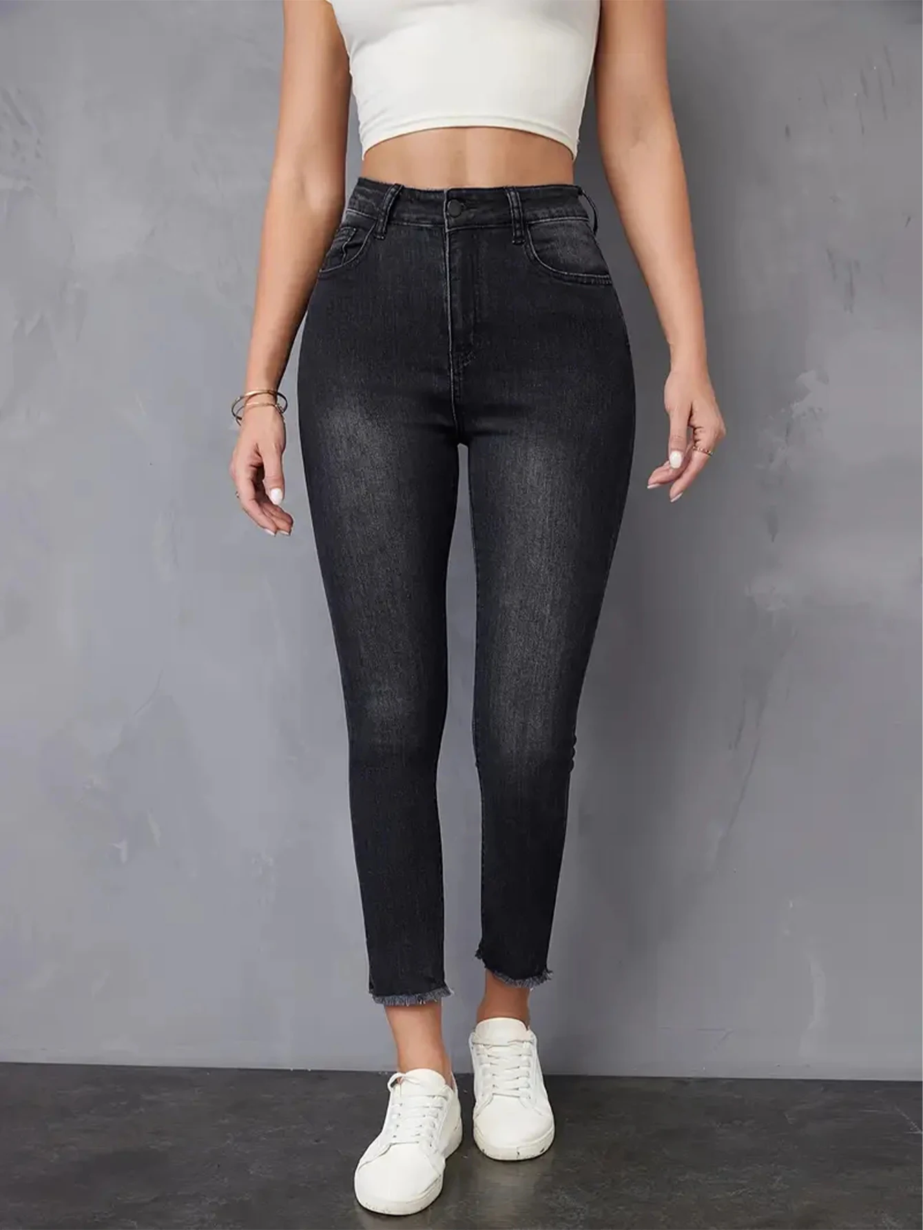 Elastic Skinny Jeans Black Women's Washed Fashion Slim High Waist Button with Zipper Fly Pockets Denim Pencil Pants Streetwear
Elastic Skinny Jeans Black Women's Washed Fashion Slim High Waist Button with Zipper Fly Pockets Denim Pencil Pants Streetwear