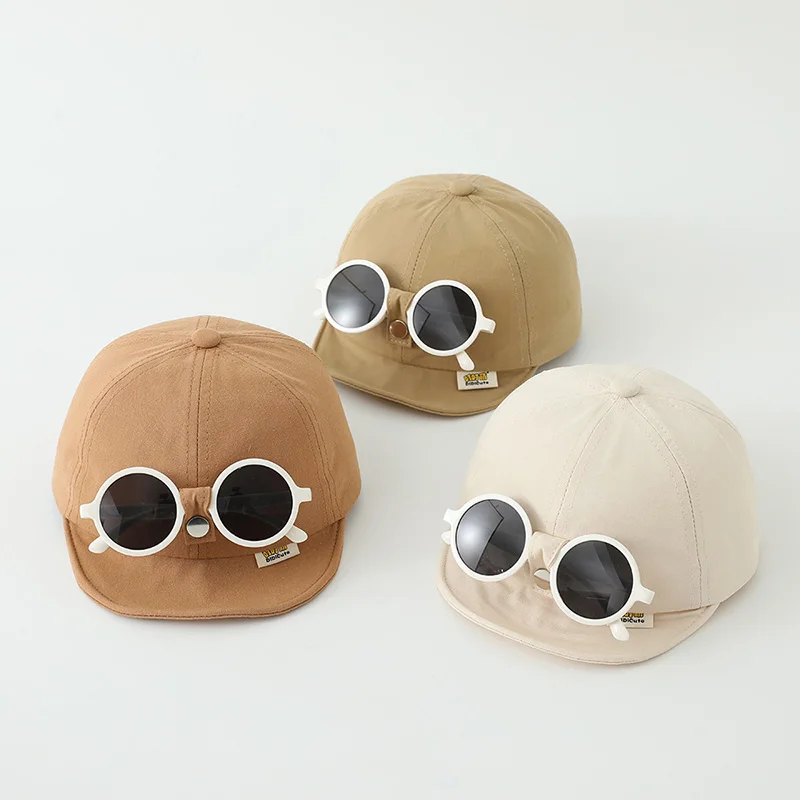 Summer Outdoor Baby Baseball Cap With Detachable Sunglasses Infant Toddler Sun Hat Solid Color Boys Girls Duck Tongue Cap
Summer Outdoor Baby Baseball Cap With Detachable Sunglasses Infant Toddler Sun Hat Solid Color Boys Girls Duck Tongue Cap