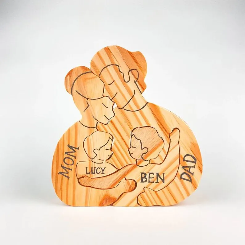 Personalized Family Members Hugging Puzzle Pieces, Hugging Family Decor-Wooden Family Figurine Puzzle-Personalized Family Puzzle
Personalized Family Members Hugging Puzzle Pieces, Hugging Family Decor-Wooden Family Figurine Puzzle-Personalized Family Puzzle