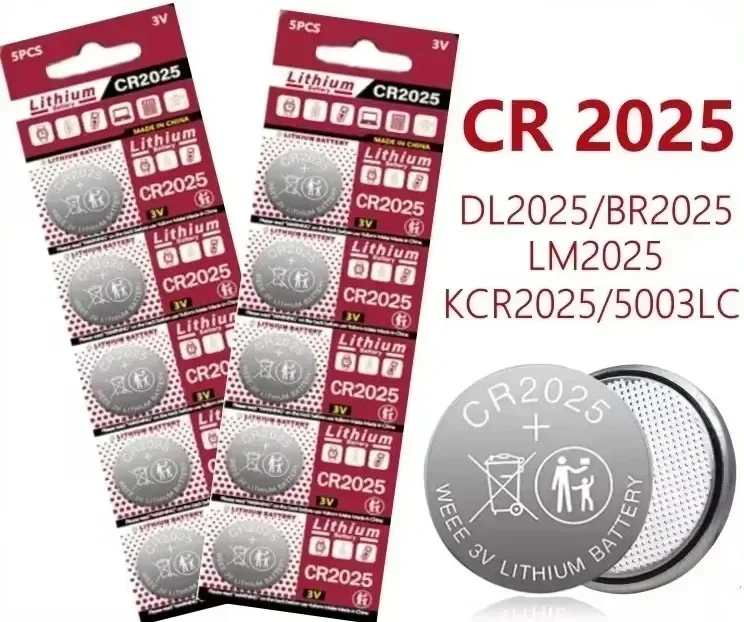 2-50PCS 150mAh CR2025 Coin Cells Batteries CR 2025 DL2025 BR2025 LM2025 ECR2025 3V Lithium Button Battery For Watch Remote Key
2-50PCS 150mAh CR2025 Coin Cells Batteries CR 2025 DL2025 BR2025 LM2025 ECR2025 3V Lithium Button Battery For Watch Remote Key