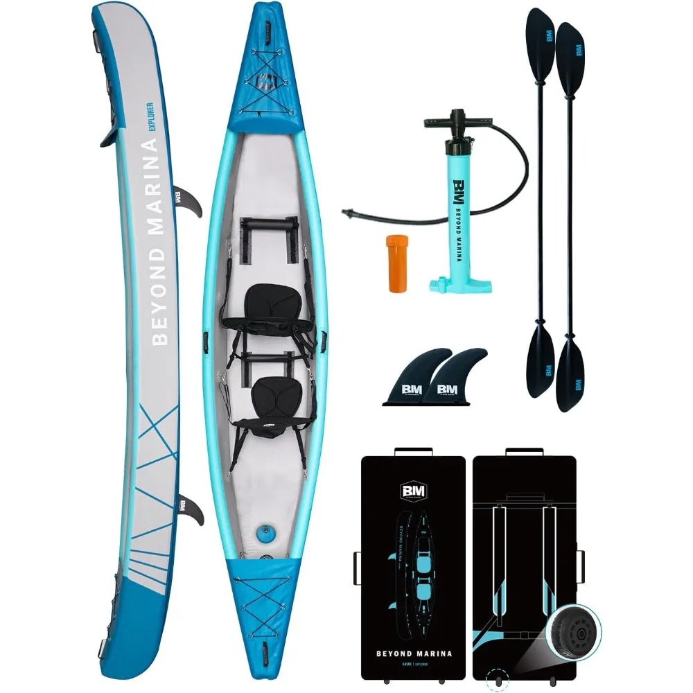 Inflatable Kayak 1 & 2 & 3 Person Adult- Full Drop Stitch Kayak with Aluminum Paddles, Seats, Footrests, Pump, Fins
Inflatable Kayak 1 & 2 & 3 Person Adult- Full Drop Stitch Kayak with Aluminum Paddles, Seats, Footrests, Pump, Fins