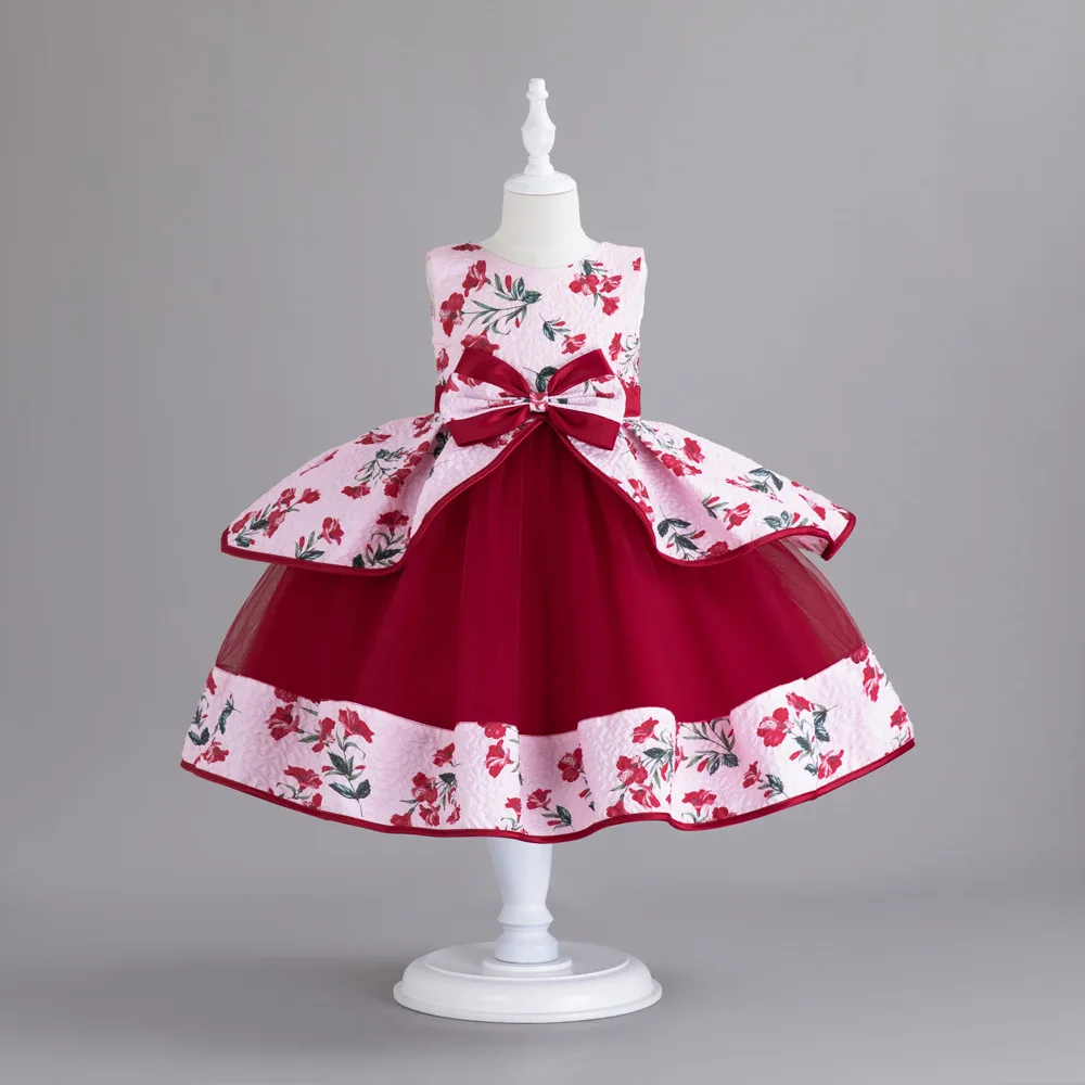 Kid Sleeveless Floral Printed Spliced Dress Bow Decorated Tulle Skirt with Layered Structure Party Outfit for Children Girl
Kid Sleeveless Floral Printed Spliced Dress Bow Decorated Tulle Skirt with Layered Structure Party Outfit for Children Girl