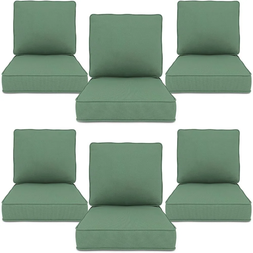 Outdoor Chair Cushions Set of 6, 24" x 23" Deep Seat Patio Cushions Waterproof with Removable Covers, Outdoor Furniture Cushions
Outdoor Chair Cushions Set of 6, 24" x 23" Deep Seat Patio Cushions Waterproof with Removable Covers, Outdoor Furniture Cushions