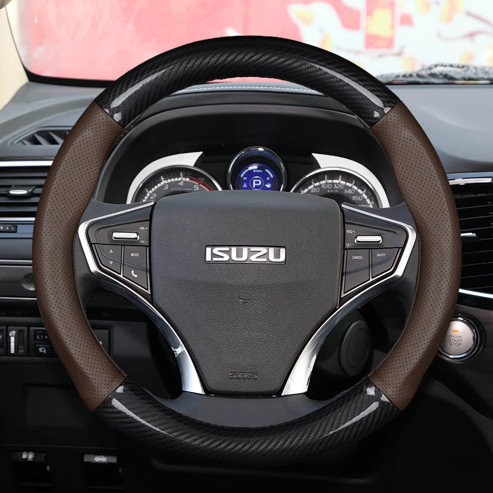 Car Carbon Fiber Leather anti-slip Steering Wheel Cover For ISUZU D-MAX V-CROSS mu-X TAGA Interior fittings Auto Accessories
Car Carbon Fiber Leather anti-slip Steering Wheel Cover For ISUZU D-MAX V-CROSS mu-X TAGA Interior fittings Auto Accessories