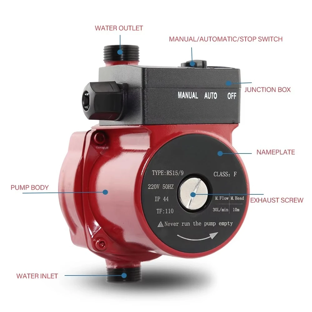 New Model Energy Saving Shield Type Home Smart Silent Booster RS15-9 Automatic Circulation Pump
New Model Energy Saving Shield Type Home Smart Silent Booster RS15-9 Automatic Circulation Pump