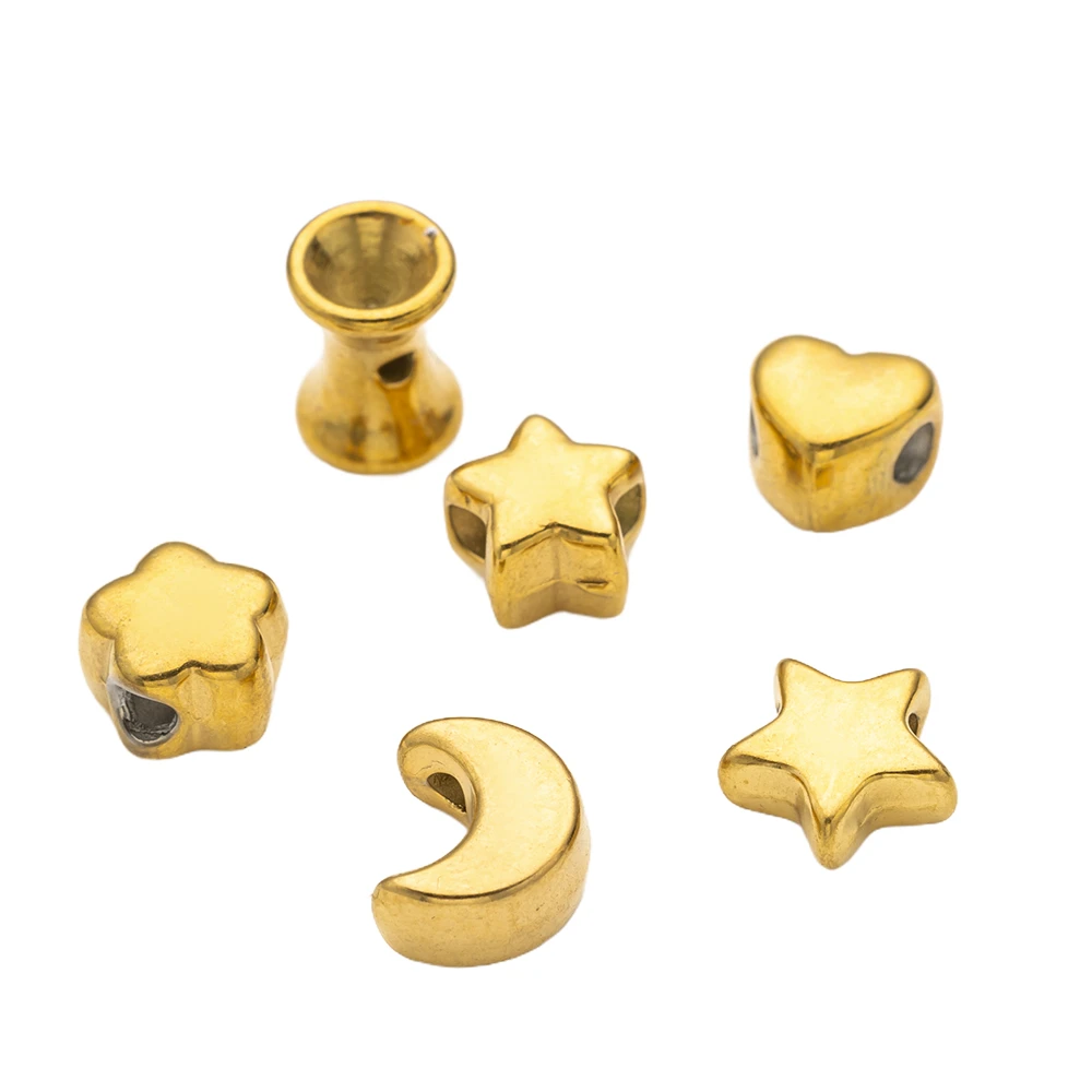 5pcs/Lot Stainless Steel Gold Color Star Heart Bead For DIY Handmade Bracelet Necklace Jewelry Making Supplies Craft Accessories
5pcs/Lot Stainless Steel Gold Color Star Heart Bead For DIY Handmade Bracelet Necklace Jewelry Making Supplies Craft Accessories