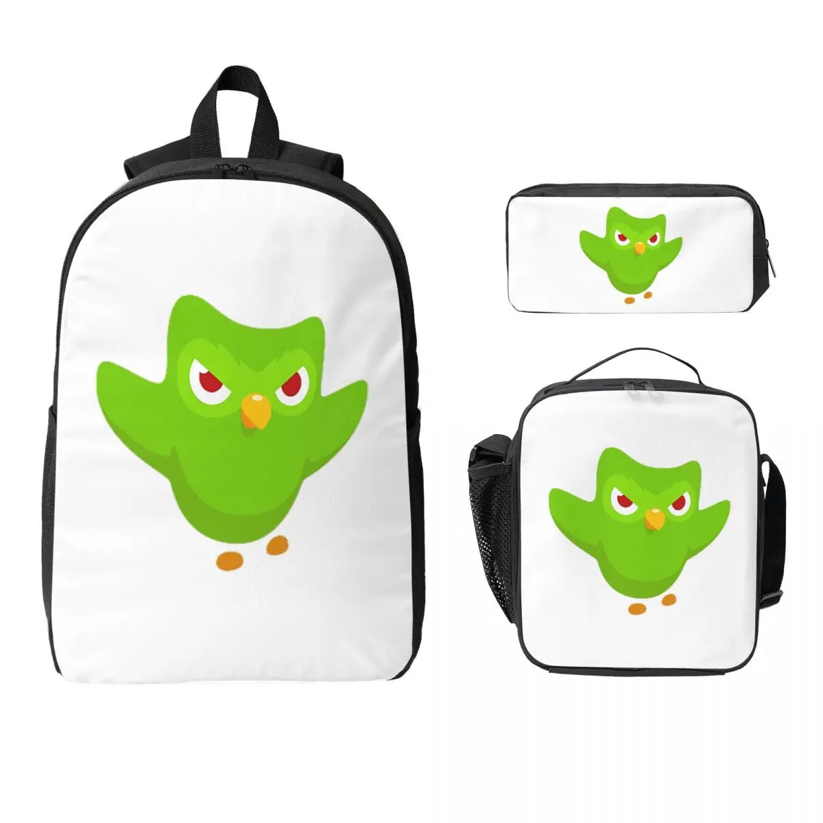 Duolingo Owl Duo Backpack Student Boys Girls BookBag School Bag Computer Shoulder Bags 3ps Insulated Lunch Bag Pencil Case
Duolingo Owl Duo Backpack Student Boys Girls BookBag School Bag Computer Shoulder Bags 3ps Insulated Lunch Bag Pencil Case