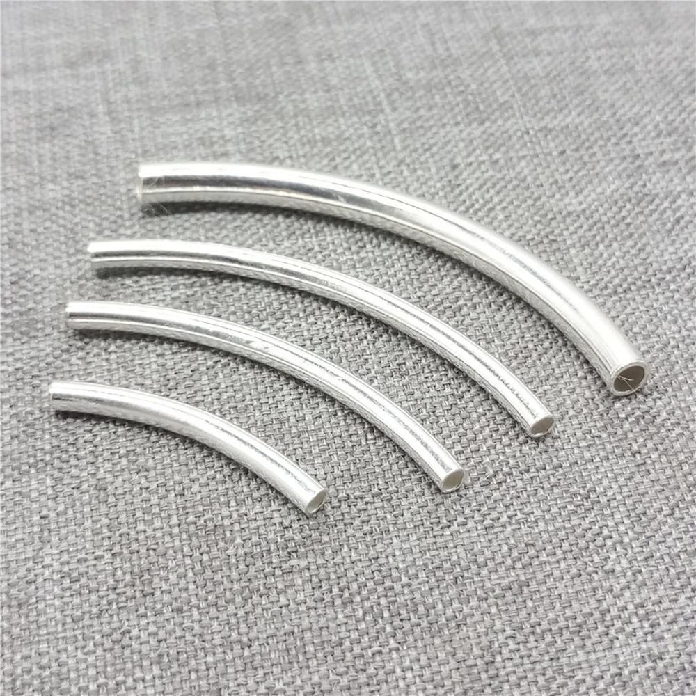 Sterling Silver Curve Tube Beads 925 Silver Bamboo Noodle Tubular Spacer for Bracelet Necklace
Sterling Silver Curve Tube Beads 925 Silver Bamboo Noodle Tubular Spacer for Bracelet Necklace