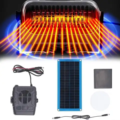 30W Car Heater Solar Panel Heater Set Car Heater Drying&Heating Pet House Warmer Warm Natural Wind Speed Electric Heater