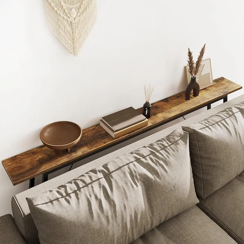 Узкий консольный столик из массива дерева и металла за диваном, диван-стол, промышленная прикроватная стойка для хранения, компактная входная полка
Узкий консольный столик из массива дерева и металла за диваном, диван-стол, промышленная прикроватная стойка для хранения, компактная входная полка