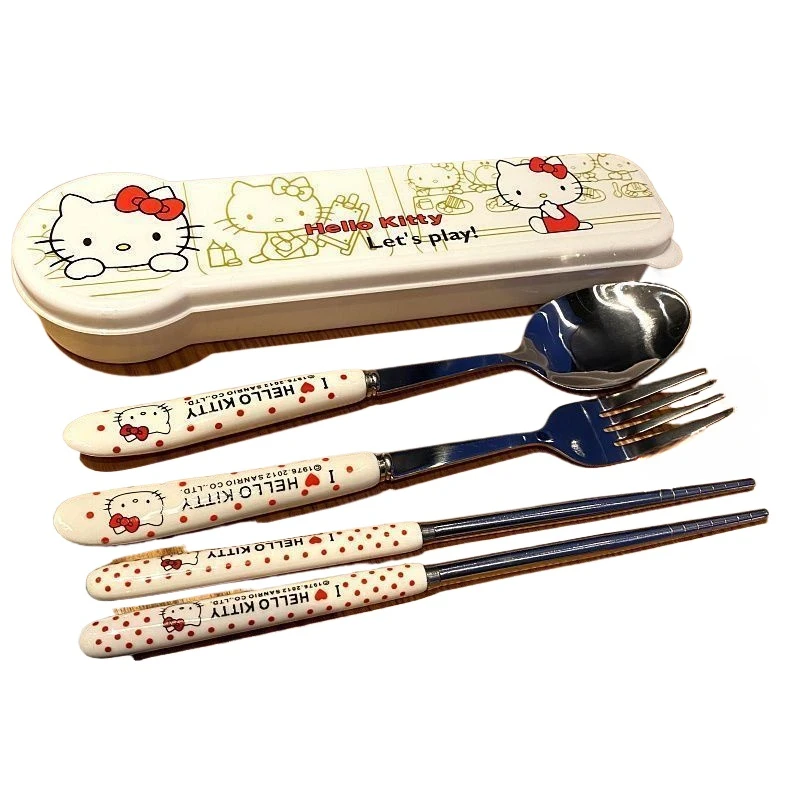 Hello Kitty tableware stainless steel chopsticks spoon fork cute anime high-looking portable three-piece set tableware
Hello Kitty tableware stainless steel chopsticks spoon fork cute anime high-looking portable three-piece set tableware
