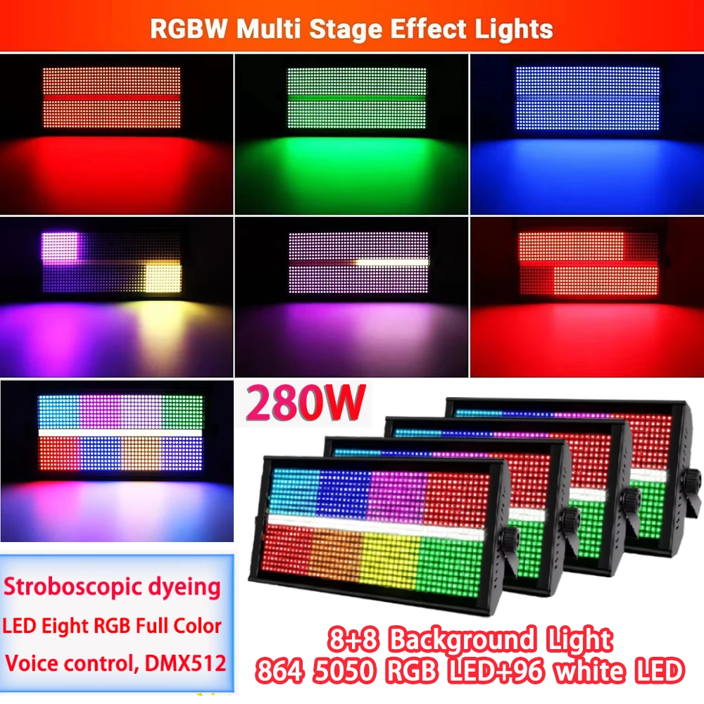 New 280W 1/2/4PC Professional Stage Lamp 960 LED Strobe Disco Lights DMX512 Party Control Stage Light Audience Rendering Lights
New 280W 1/2/4PC Professional Stage Lamp 960 LED Strobe Disco Lights DMX512 Party Control Stage Light Audience Rendering Lights