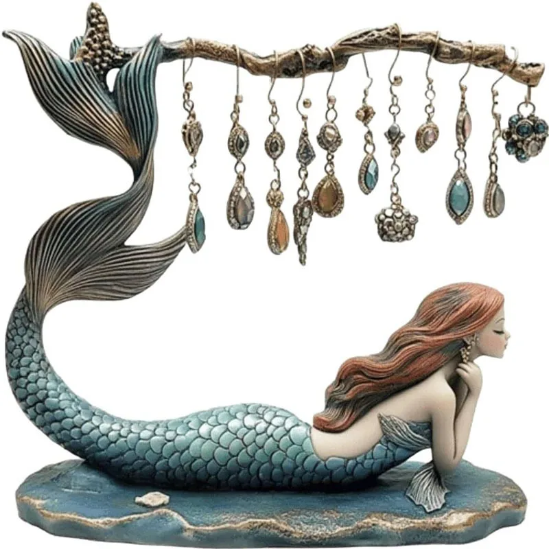 Beautiful Mermaid Earring Stand Mermaid Earring Holder – Elegant Resin Jewelry Display Home Decoration Crafts Gift for Girls
Beautiful Mermaid Earring Stand Mermaid Earring Holder – Elegant Resin Jewelry Display Home Decoration Crafts Gift for Girls