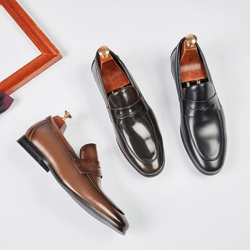Men's Le Fu Shoes Genuine Leather Summer New British Style Simple Business Dress Casual Men's Leather Men Shoes With One Foot On
Men's Le Fu Shoes Genuine Leather Summer New British Style Simple Business Dress Casual Men's Leather Men Shoes With One Foot On