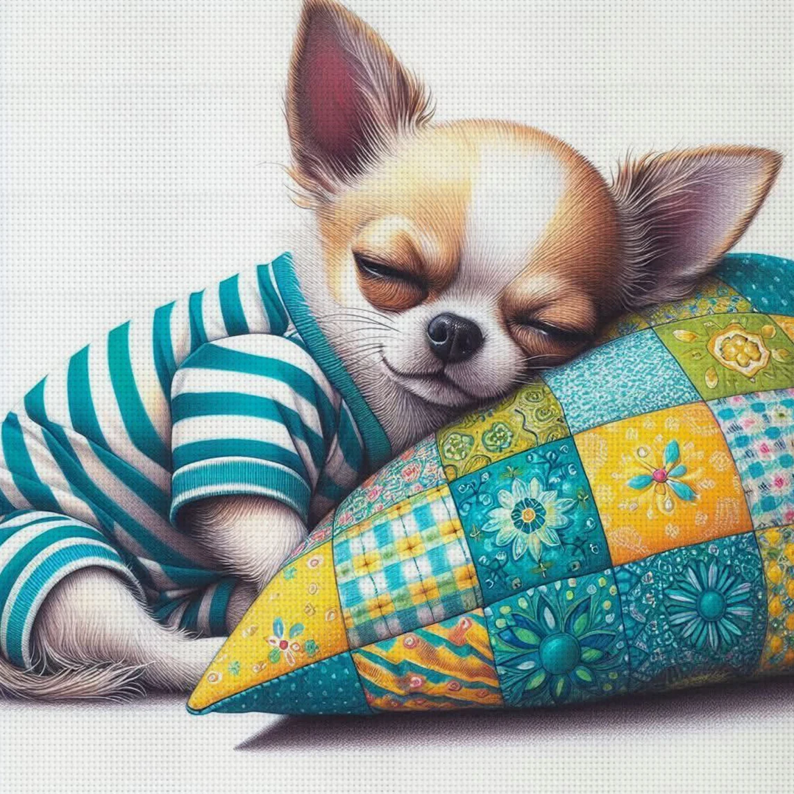 Sleepy Chihuahua Cross Stitch Kit DIY 11CT Embroidery Home Wall Decor Gift Handmade Material Frameless Semi-Finished 36×36cm
Sleepy Chihuahua Cross Stitch Kit DIY 11CT Embroidery Home Wall Decor Gift Handmade Material Frameless Semi-Finished 36×36cm