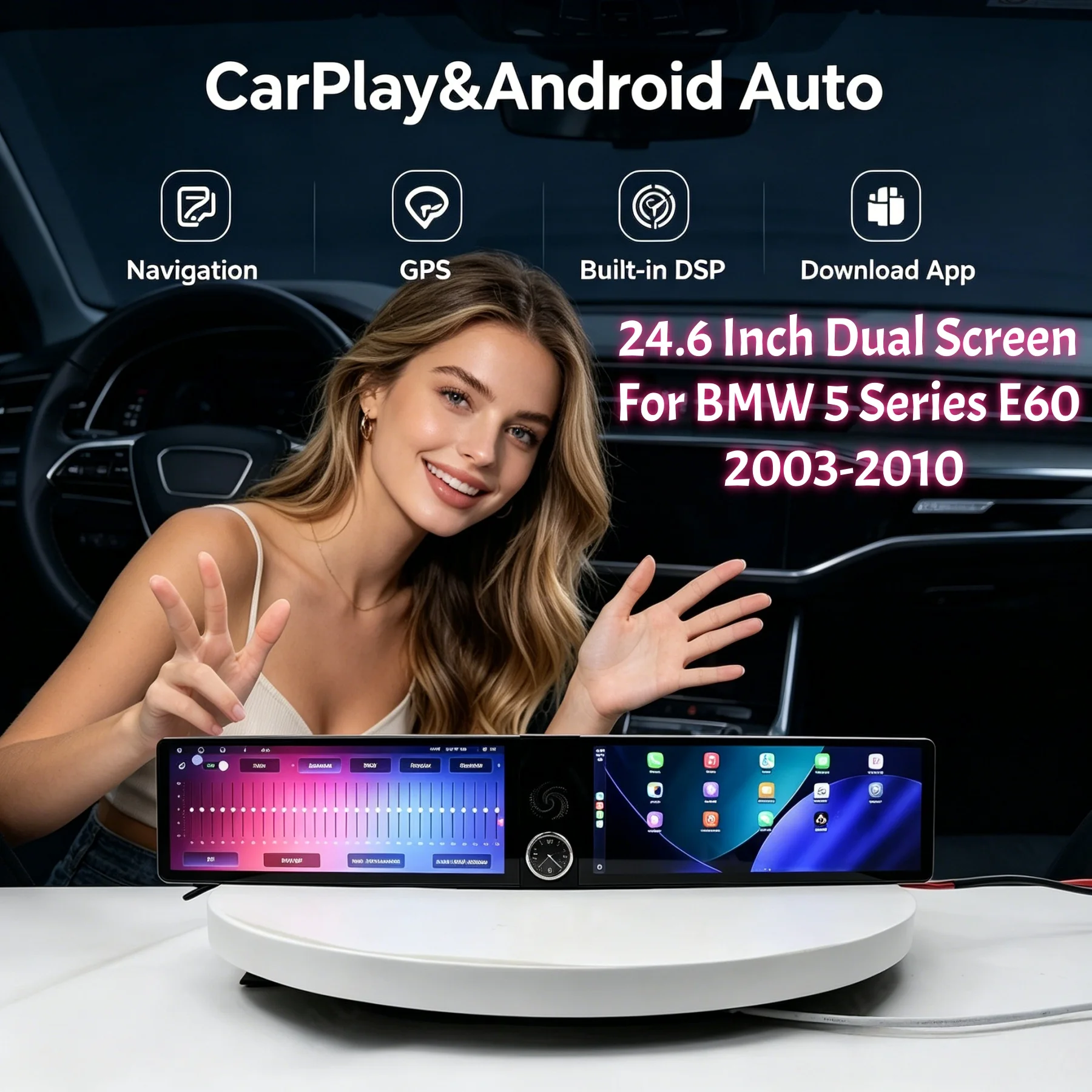 Wireless CarPlay Android Auto Radio Touch Screen For BMW 5 Series E60 2003-2010 Car Multimedia Player GPS Navigation Head Unit
Wireless CarPlay Android Auto Radio Touch Screen For BMW 5 Series E60 2003-2010 Car Multimedia Player GPS Navigation Head Unit