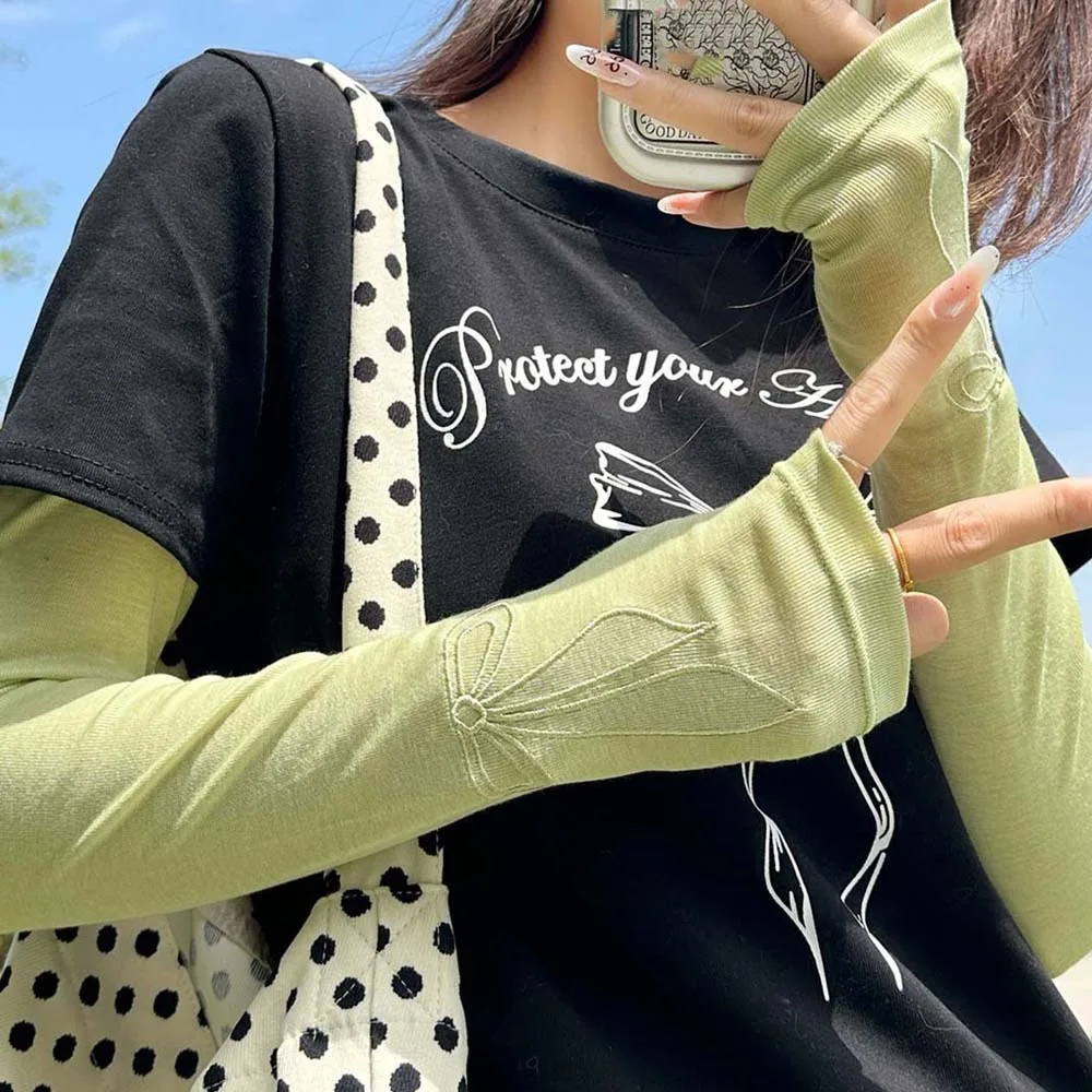 Sweet Bow Ice Sleeves Korean Style Embroidered Breathable Long Arm Sleeves Quick Drying Polyester Arm Sunscreen Covers Cycling
Sweet Bow Ice Sleeves Korean Style Embroidered Breathable Long Arm Sleeves Quick Drying Polyester Arm Sunscreen Covers Cycling
