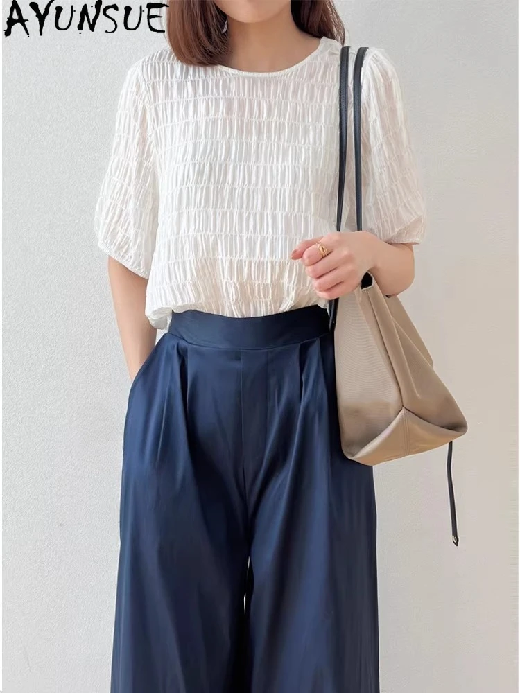 Tcyeek 93% Mulberry Silk Womens Tops 2026 Elegant T-Shirts for Women Spring Summer Clothes Long Sleeve T Shirts Футболка Женская
Tcyeek 93% Mulberry Silk Womens Tops 2026 Elegant T-Shirts for Women Spring Summer Clothes Long Sleeve T Shirts Футболка Женская