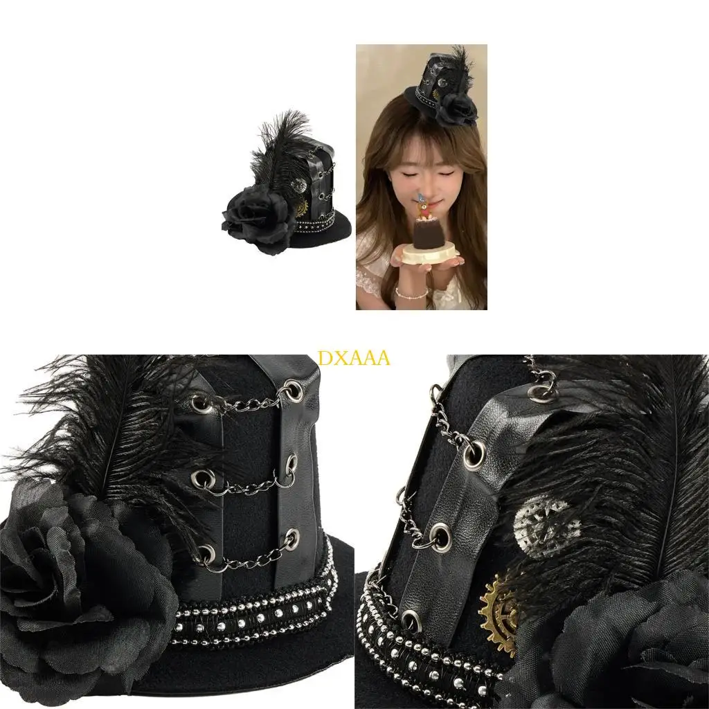 DXAA Elegant Chain Embellished Felted Hair Clip Dramatic Velvets Hat Clip Clockwork
DXAA Elegant Chain Embellished Felted Hair Clip Dramatic Velvets Hat Clip Clockwork