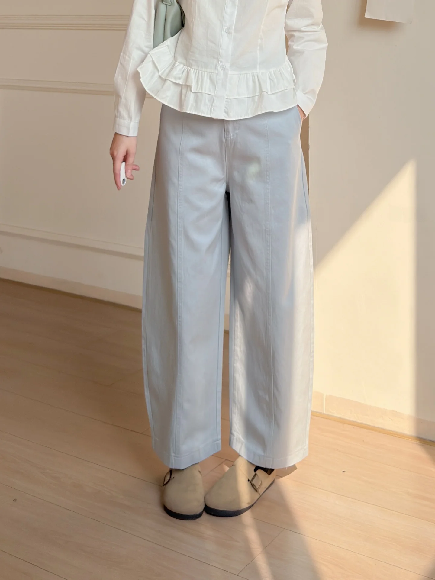 High Waist Wide Leg Nine-Tenths Casual Pants Women's Sle Slimming Straight Design Japanese Long Pants Aosphere Waist Bag
High Waist Wide Leg Nine-Tenths Casual Pants Women's Sle Slimming Straight Design Japanese Long Pants Aosphere Waist Bag