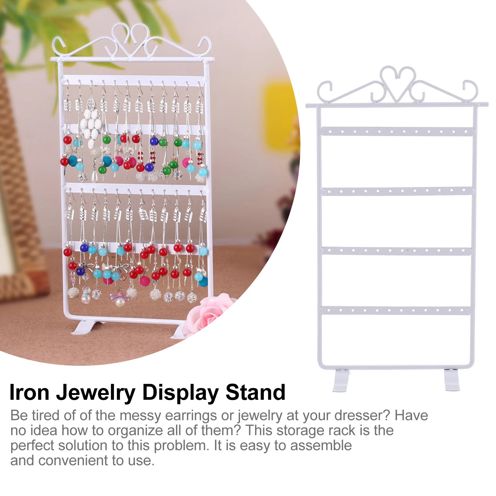 Creative Earring Stand Rack 48 Holes Iron Jewelry Organizer Practical Display Tower for Earrings Ear Studs Bedroom Mall
Creative Earring Stand Rack 48 Holes Iron Jewelry Organizer Practical Display Tower for Earrings Ear Studs Bedroom Mall