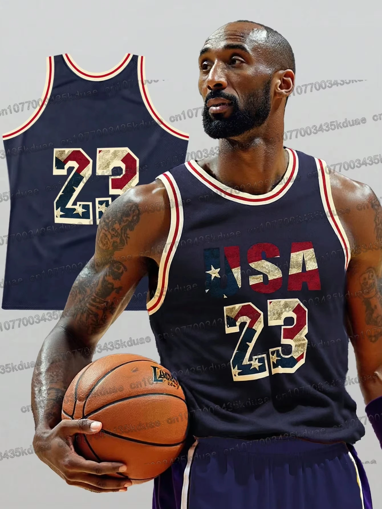 USA NO.23 Basketball Jersey Men's Loose Fit Graphic Sleeveless Round Neck Vest Breathable Sports Top Suitable For Basketball
USA NO.23 Basketball Jersey Men's Loose Fit Graphic Sleeveless Round Neck Vest Breathable Sports Top Suitable For Basketball