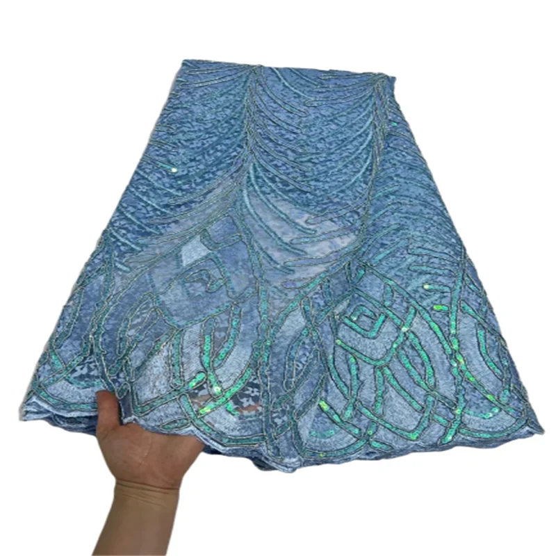 African Blue Lace Fabric With Sequins Nigerian French Mesh Lace Fabric 2022New Coming Style For Wedding Party Dress Sew
African Blue Lace Fabric With Sequins Nigerian French Mesh Lace Fabric 2022New Coming Style For Wedding Party Dress Sew