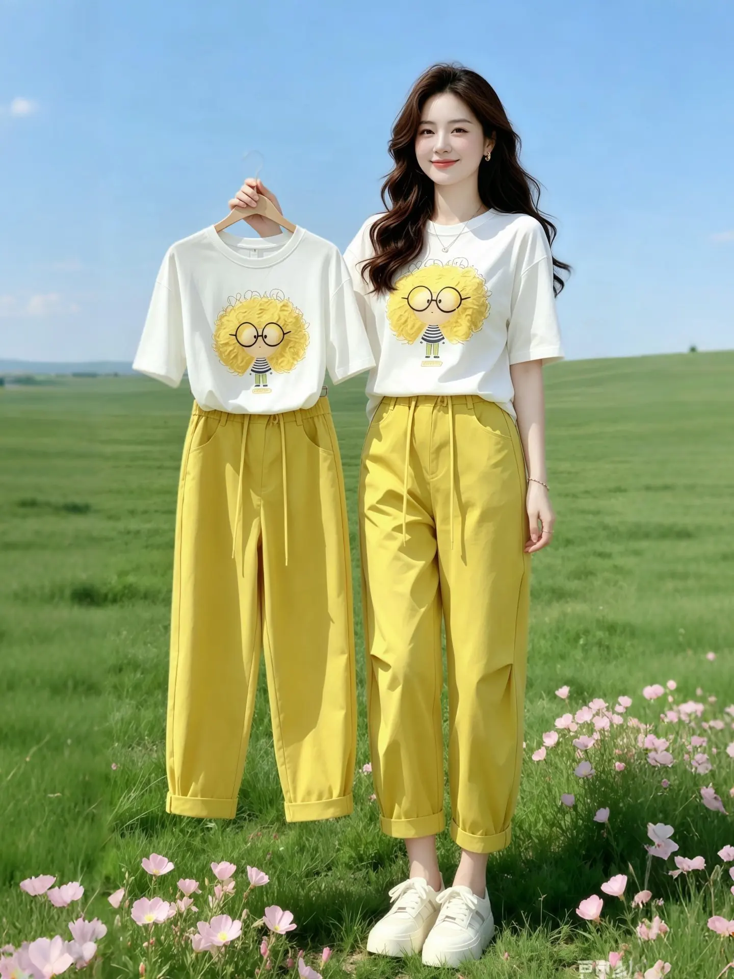 Slimming Floral Print Short Sleeve T-Shirt And Pants Set Women's Fashionable Casual Wear Summer 2026 Loose Fit Breathable
Slimming Floral Print Short Sleeve T-Shirt And Pants Set Women's Fashionable Casual Wear Summer 2026 Loose Fit Breathable
