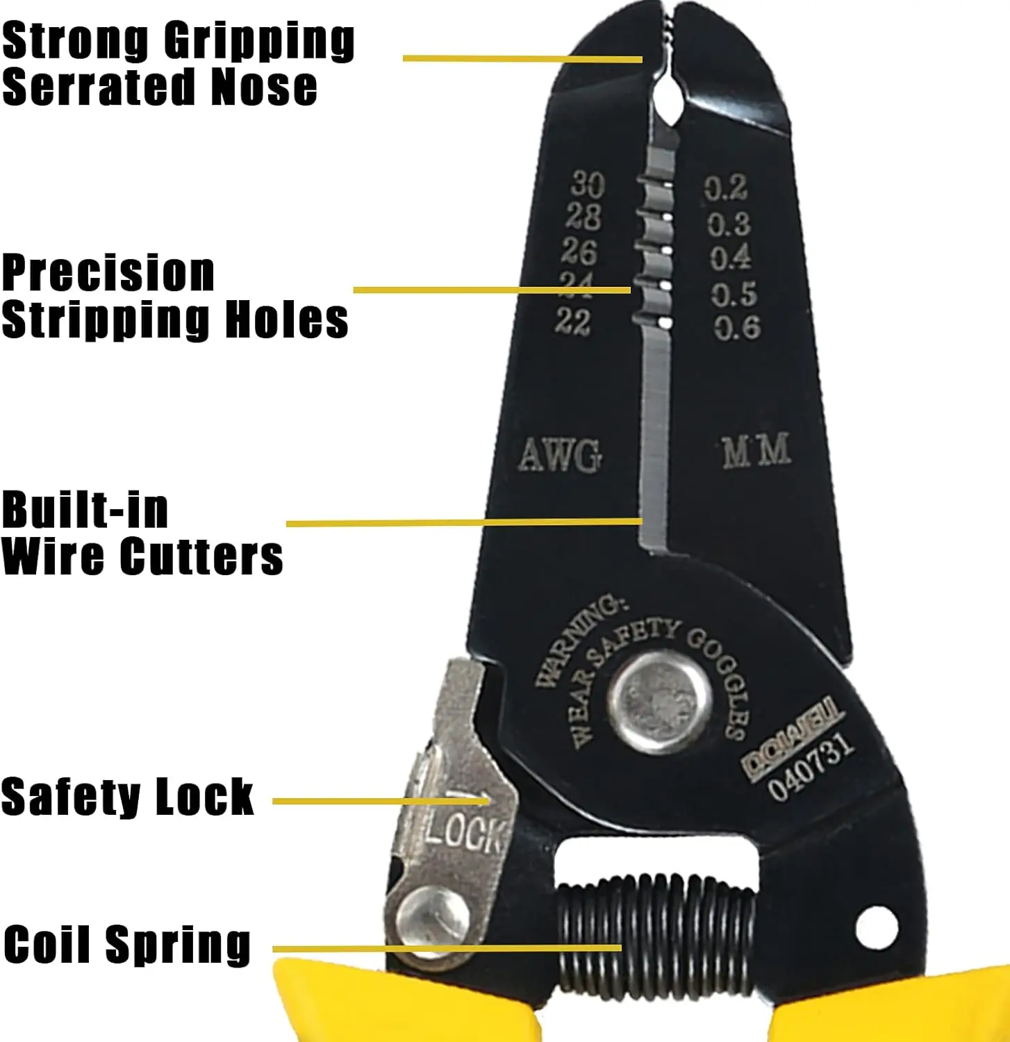 DOWELL 10-22 AWG Wire Stripper Cutter Wire Stripping Tool And Multi-Function Hand Tool,Professional Handle Design And Refined
DOWELL 10-22 AWG Wire Stripper Cutter Wire Stripping Tool And Multi-Function Hand Tool,Professional Handle Design And Refined