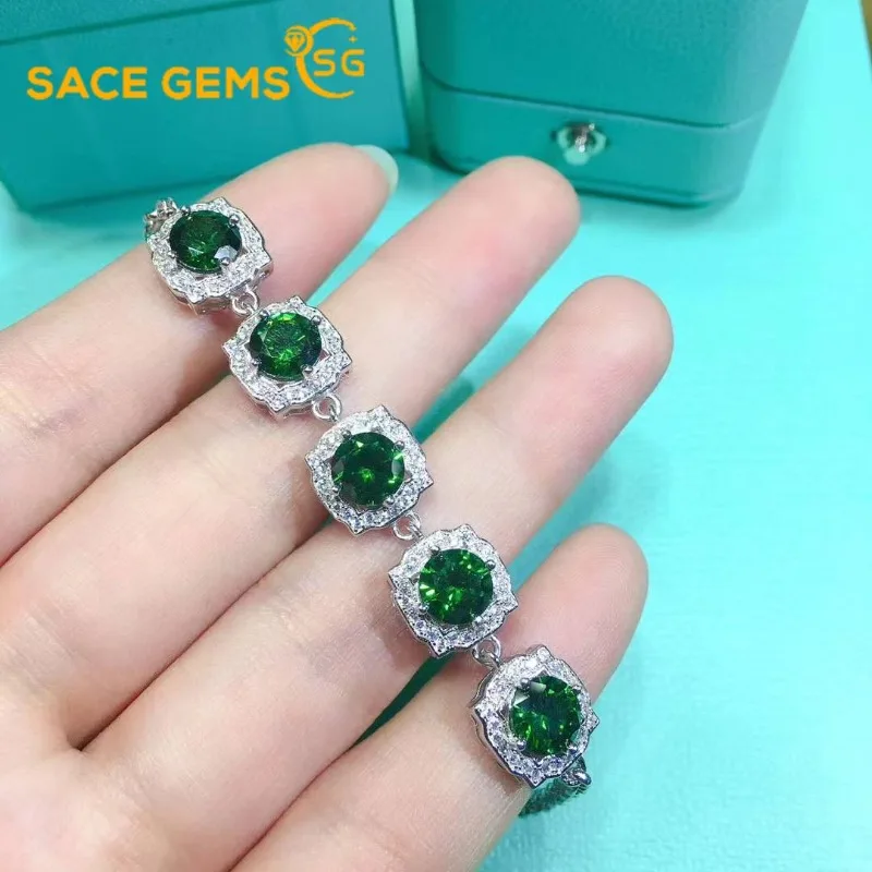 SACE GEMS GRA Certified D VVS1 Green Moissanite Bracelet for Women Trendy Party Jewelry 925 Sterling Silver Plated White Gold
SACE GEMS GRA Certified D VVS1 Green Moissanite Bracelet for Women Trendy Party Jewelry 925 Sterling Silver Plated White Gold