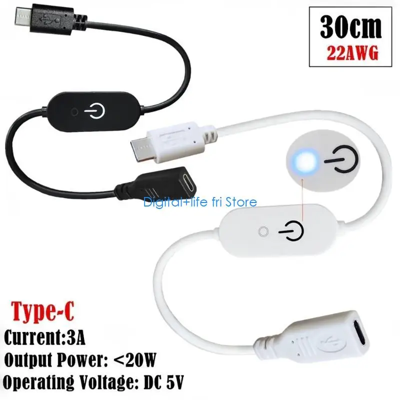 E06D High Load Capacity Type C Touch Dimmer Switches Control Cable with Blue for Creative Workspaces
E06D High Load Capacity Type C Touch Dimmer Switches Control Cable with Blue for Creative Workspaces