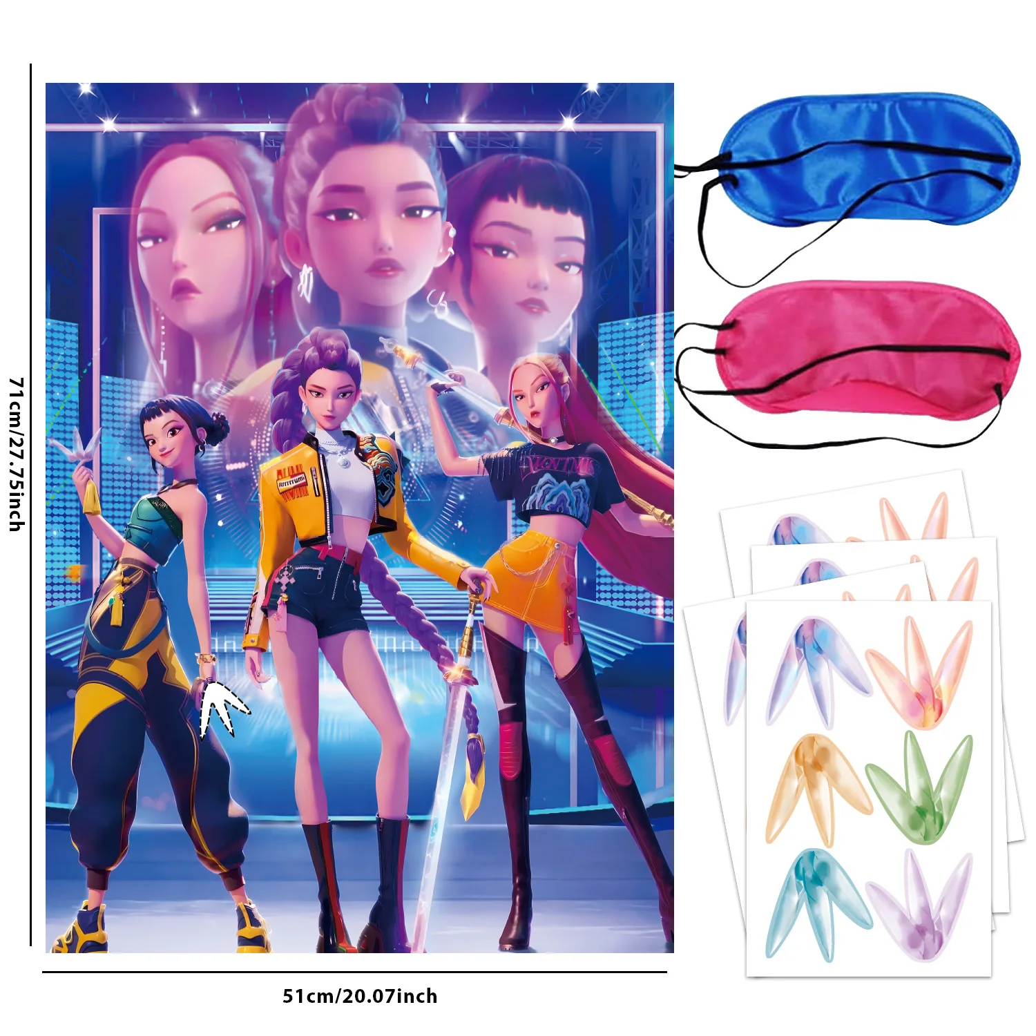 k pop demon hunters theme birthday party Eye mask Poster Blindfolded nose touch game for boys or girfs Baby Shower Supply
k pop demon hunters theme birthday party Eye mask Poster Blindfolded nose touch game for boys or girfs Baby Shower Supply