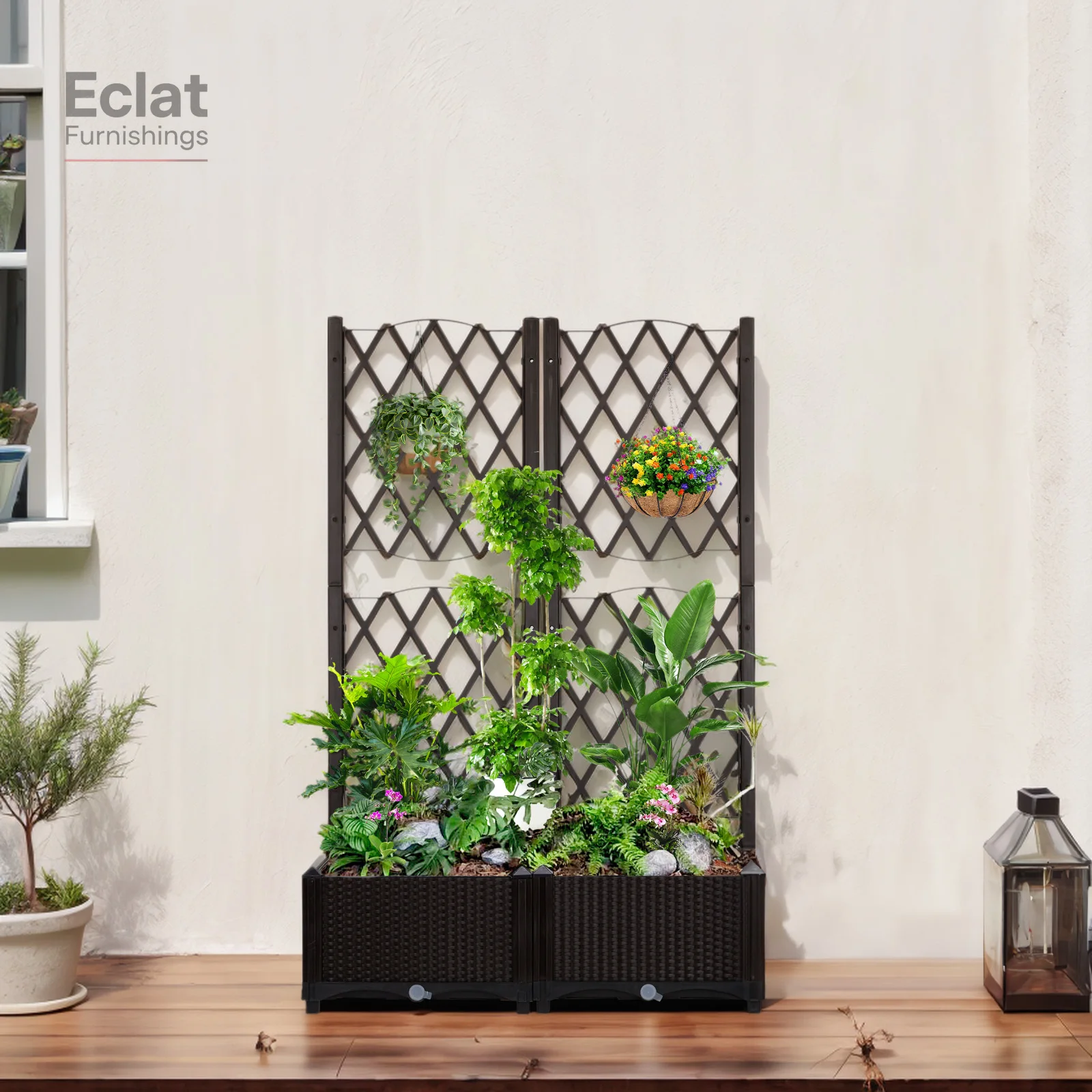 Wicker Trellis Planter, Outdoor Raised Garden Bed with Drainage Holes,Free-Standing Trellis Planter Box for Vine Climbing Plants
Wicker Trellis Planter, Outdoor Raised Garden Bed with Drainage Holes,Free-Standing Trellis Planter Box for Vine Climbing Plants