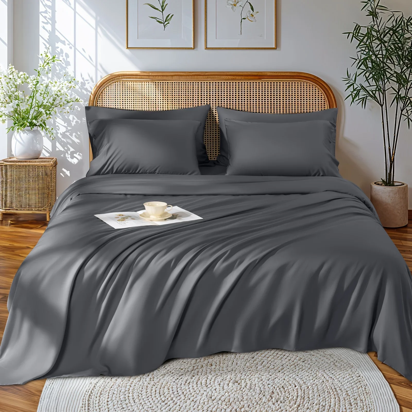 DDHOME 6pcs Bamboo Sheet Set, Gentle And Skin-Friendly, 16" Deep Pocket Wrinkle And Shrink Resistant, Y Soft Hotel Quality Bedding,
DDHOME 6pcs Bamboo Sheet Set, Gentle And Skin-Friendly, 16" Deep Pocket Wrinkle And Shrink Resistant, Y Soft Hotel Quality Bedding,