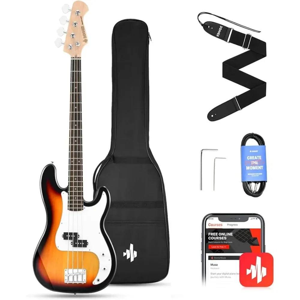 Electric Bass Guitar 4 Strings Full-Size Standard Bass Beginner Kit Sunburst for Starter with Free Online Freight free Guitar
Electric Bass Guitar 4 Strings Full-Size Standard Bass Beginner Kit Sunburst for Starter with Free Online Freight free Guitar