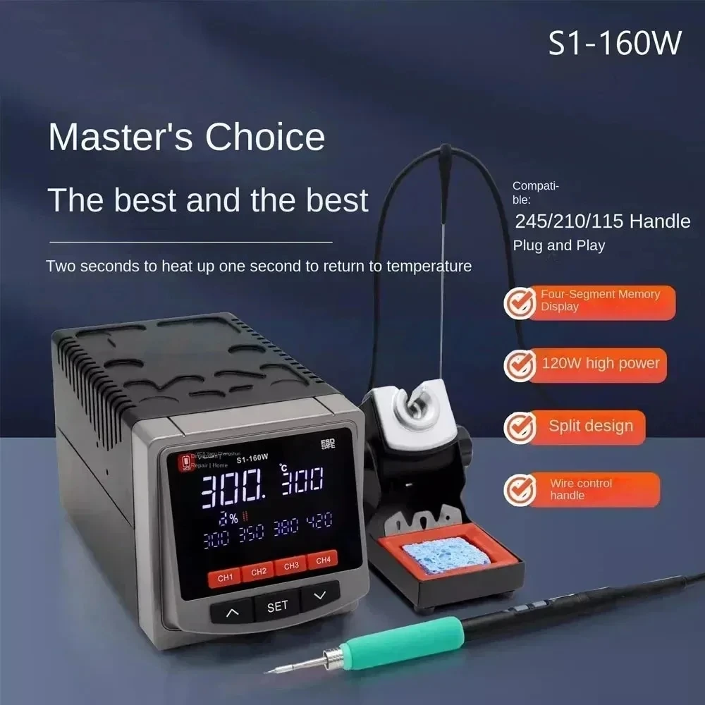 Mr.yang S1-160W Welding Station Automatic Sleep Soldering Iron Soldering Station Compatible With 245/210/115 Tip Welding Station
Mr.yang S1-160W Welding Station Automatic Sleep Soldering Iron Soldering Station Compatible With 245/210/115 Tip Welding Station