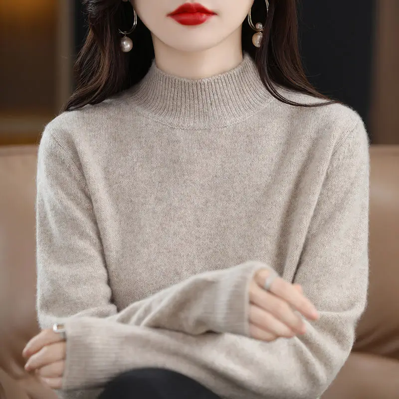 Mock Neck Solid color sweater Women Autumn Winter Simplicity Long sleeve knitting Bottoming shirt All-match Casual Knitwear tops
Mock Neck Solid color sweater Women Autumn Winter Simplicity Long sleeve knitting Bottoming shirt All-match Casual Knitwear tops
