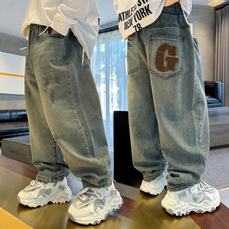 Classic Design Children Fashion Baggy Jeans for Teens Boy Casual Blue Denim Pants School Kids Casual Trousers Age 5 To 14 Years
Classic Design Children Fashion Baggy Jeans for Teens Boy Casual Blue Denim Pants School Kids Casual Trousers Age 5 To 14 Years