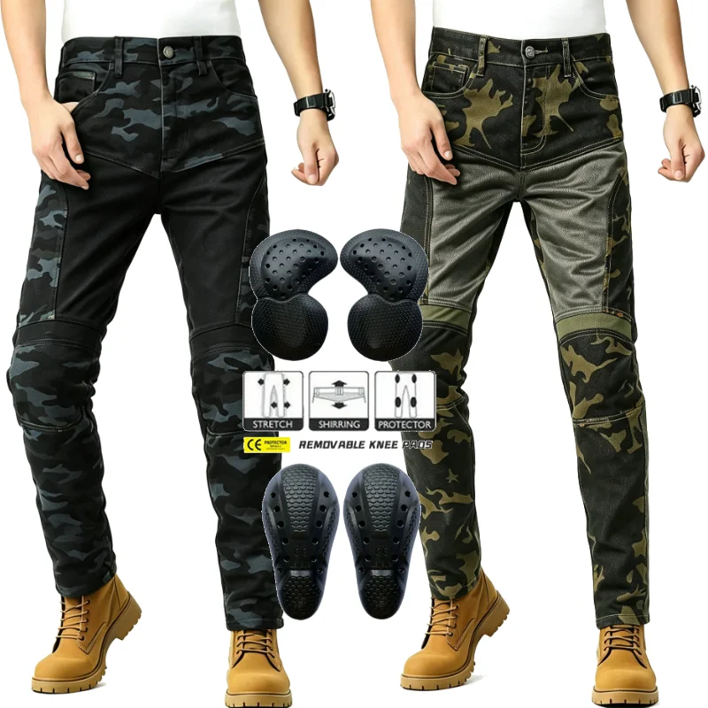 Men's Motorcycle Jeans Summer Camo Slim Fit Breathable Anti-Fall Riding Pants
Men's Motorcycle Jeans Summer Camo Slim Fit Breathable Anti-Fall Riding Pants