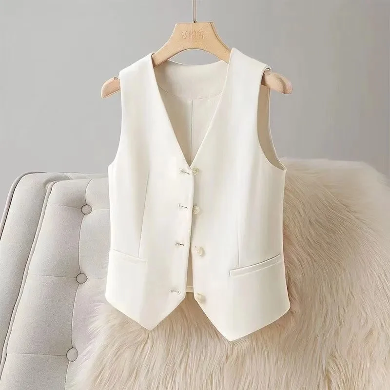 Suit Jacket 2024 Spring Autumn New Style Vest Fashion Short Professional Vest xamisole Qork Secoration Body Formal Work Clothes
Suit Jacket 2024 Spring Autumn New Style Vest Fashion Short Professional Vest xamisole Qork Secoration Body Formal Work Clothes