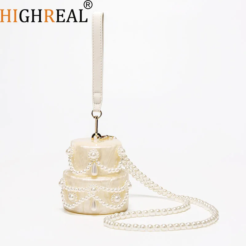 Fashion Women Beaded Acrylic Cake Bag Pearl White Evening Clutch Cute Mini Bride Box Wedding Party Luxury Purse Handbag Designer
Fashion Women Beaded Acrylic Cake Bag Pearl White Evening Clutch Cute Mini Bride Box Wedding Party Luxury Purse Handbag Designer