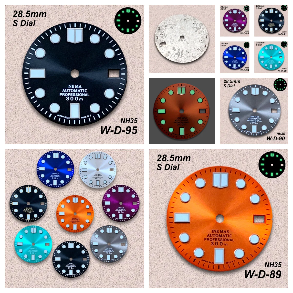 Эмалевый циферблат Sunray SUB с логотипом S, 28,5 мм, подходит для автоматических механизмов NH35/NH36, зеленый светящийся, аксессуары для модификации часов
Эмалевый циферблат Sunray SUB с логотипом S, 28,5 мм, подходит для автоматических механизмов NH35/NH36, зеленый светящийся, аксессуары для модификации часов