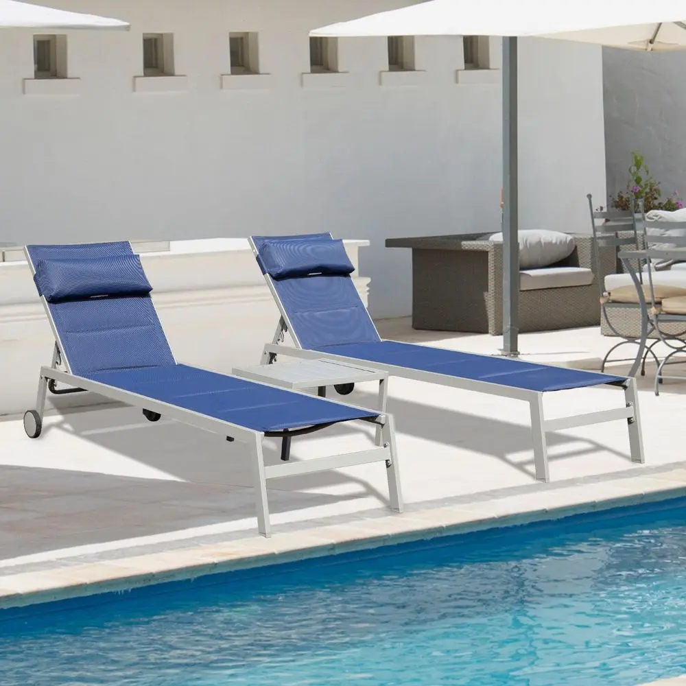 Patio Chaise Lounge Set of 3, Outdoor Lounge Chair, Aluminum Textilene Padded 5 Position Pool Lounger, Stackable Lounge Chair w
Patio Chaise Lounge Set of 3, Outdoor Lounge Chair, Aluminum Textilene Padded 5 Position Pool Lounger, Stackable Lounge Chair w