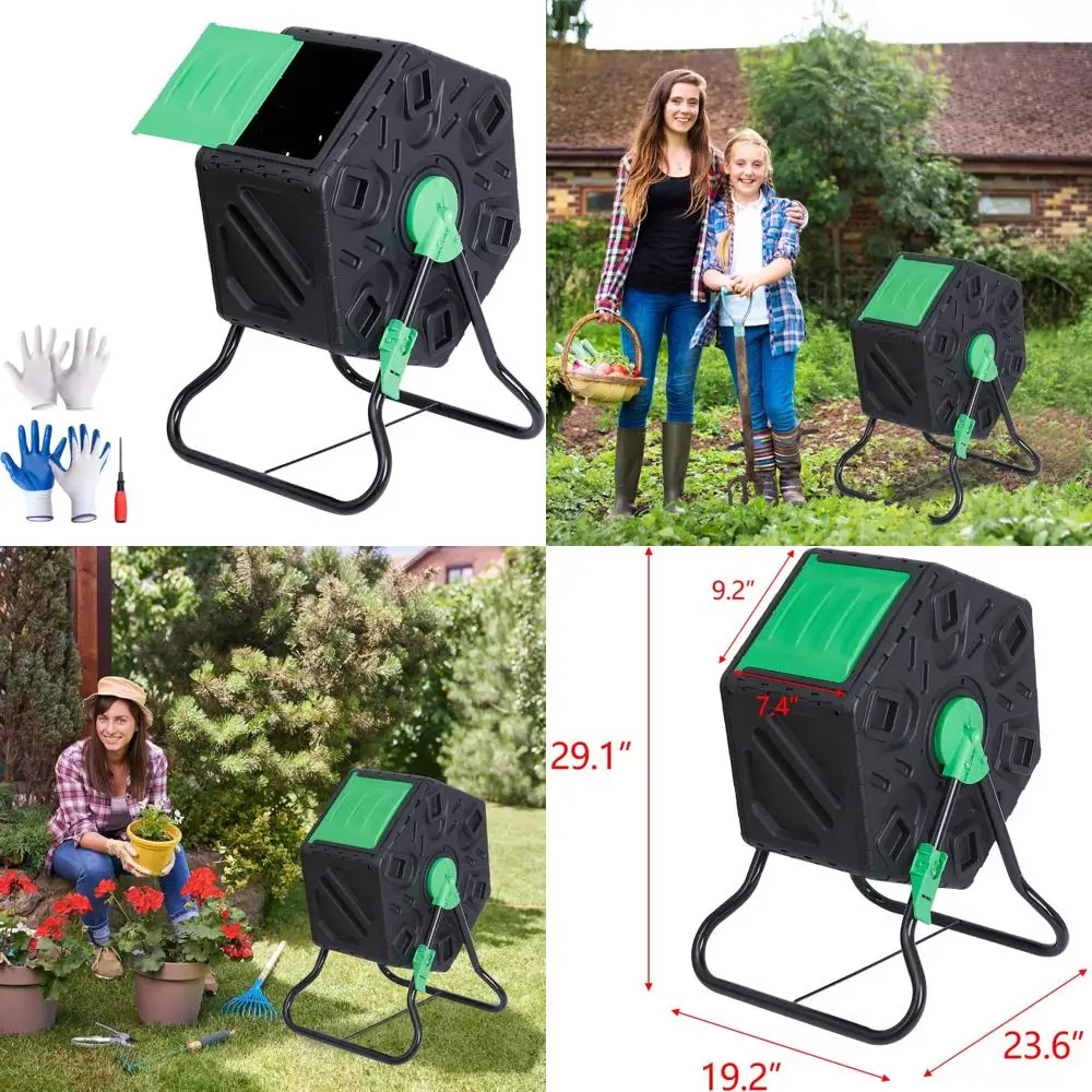 Durable Tumbling Compost Bin with Sliding Door for Year-Round Garden and Yard Waste Management
Durable Tumbling Compost Bin with Sliding Door for Year-Round Garden and Yard Waste Management