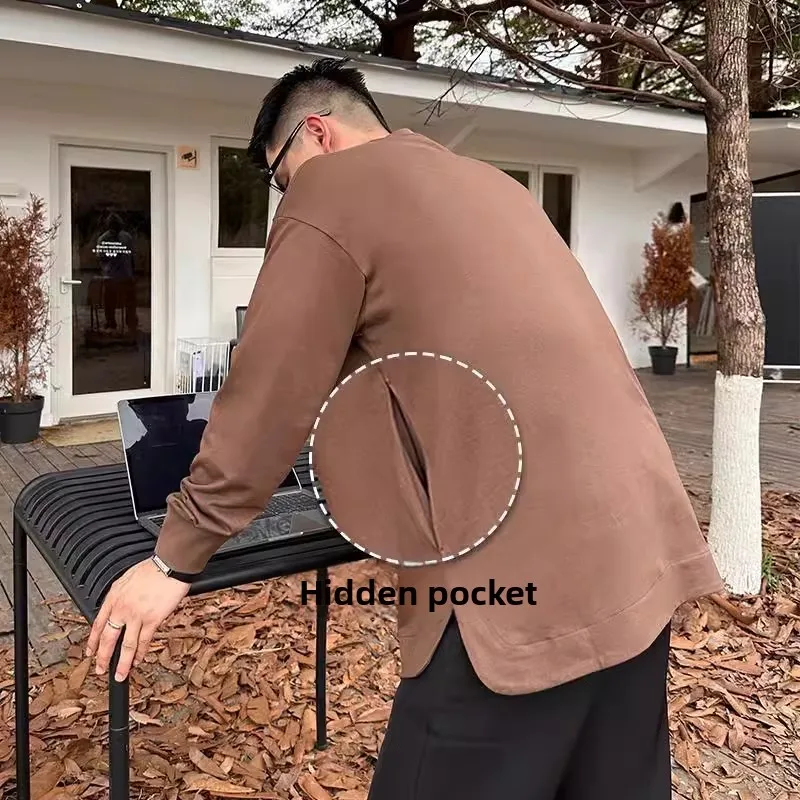 Loose Fit Long Sve Men's T-irt Casual Hidden ket Base Layer irt American Sle Inner Wear Trendy Autumn Winter Top
Loose Fit Long Sve Men's T-irt Casual Hidden ket Base Layer irt American Sle Inner Wear Trendy Autumn Winter Top