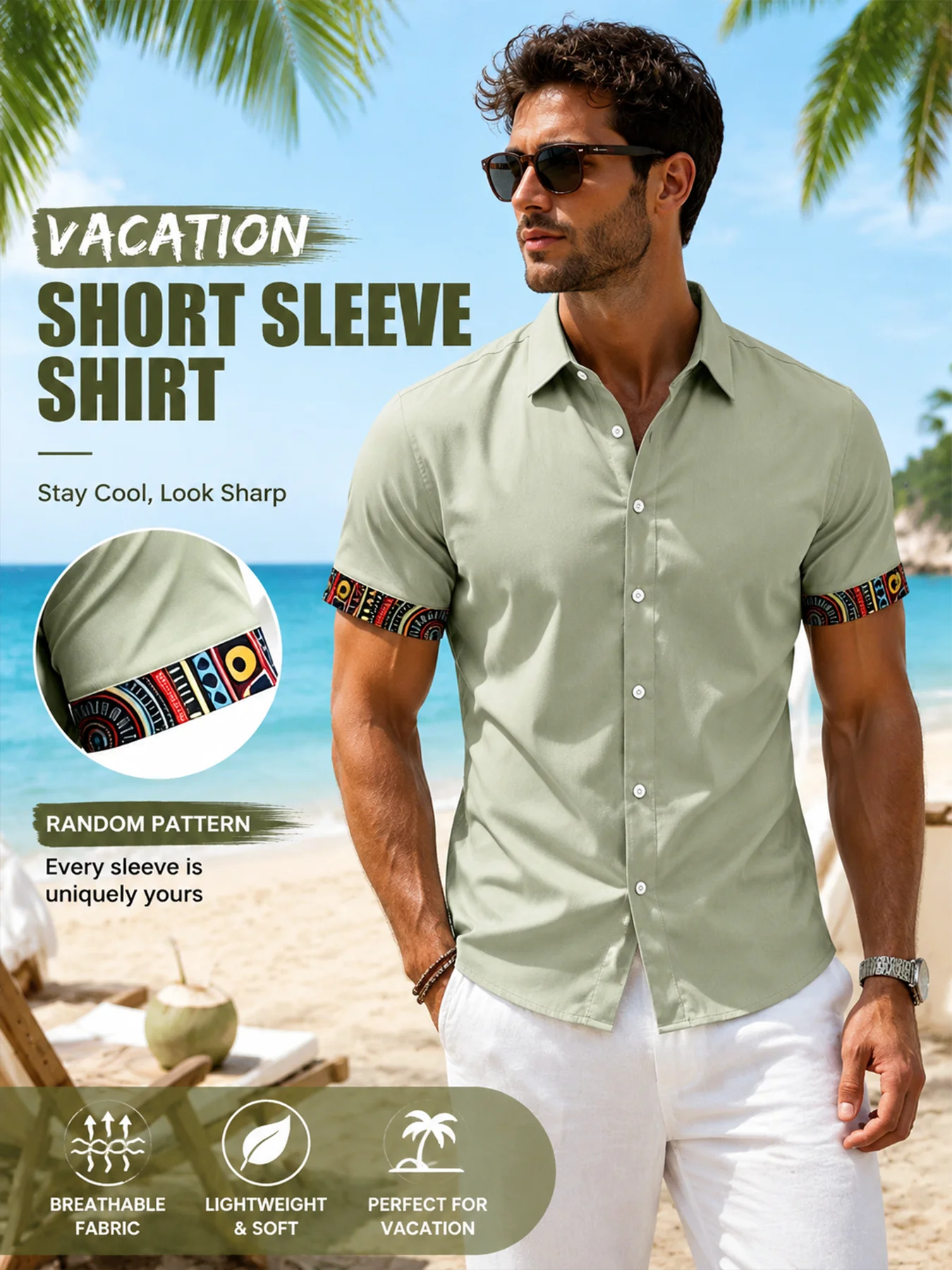 Men Fashion Short Sleeve Shirt Casual Slim Fit Button Down Summer Beach Shirt Random Sleeve Print Tops
Men Fashion Short Sleeve Shirt Casual Slim Fit Button Down Summer Beach Shirt Random Sleeve Print Tops