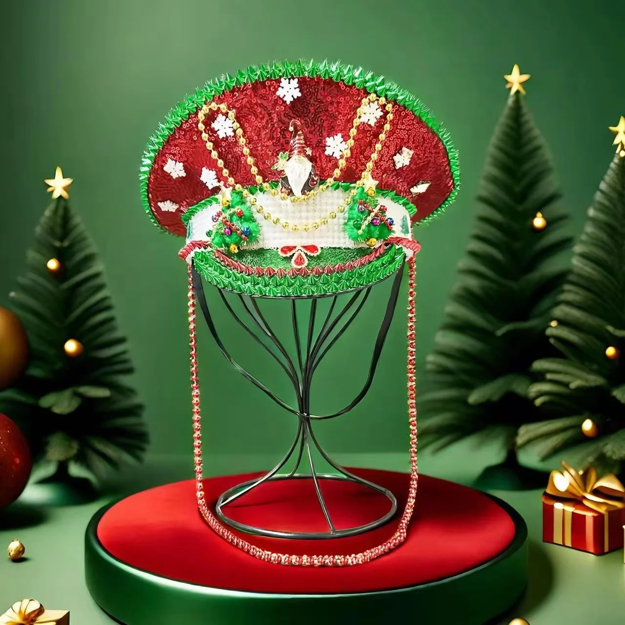 HongLuan Red & Green Steampunk Captain Hat Rhinestone for Burning Man Festival Woman , Military Assessories & Christmas Costume
HongLuan Red & Green Steampunk Captain Hat Rhinestone for Burning Man Festival Woman , Military Assessories & Christmas Costume