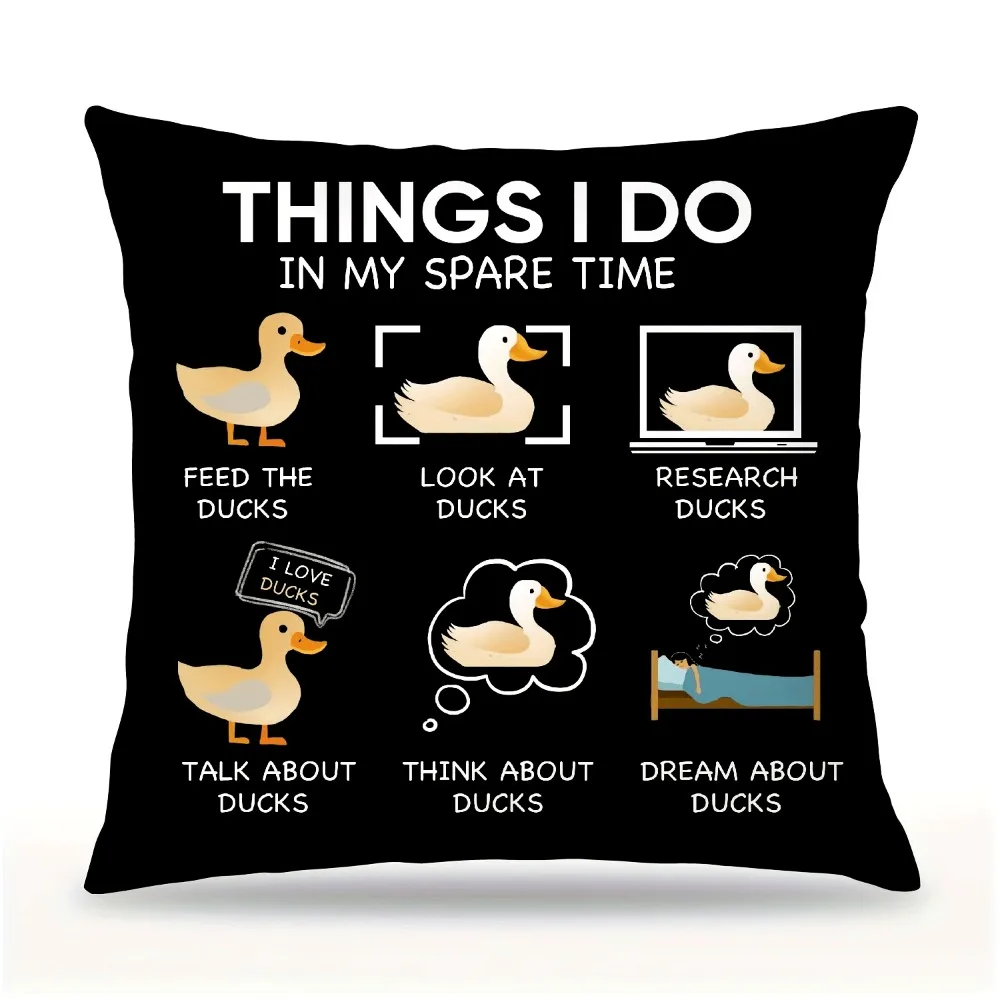 Things I Do In My Spare Time Funny Duck Throw Pillow Covers,Bedroom Living Room Girl Room Home Decor 40x40cm 16x16Inch
Things I Do In My Spare Time Funny Duck Throw Pillow Covers,Bedroom Living Room Girl Room Home Decor 40x40cm 16x16Inch